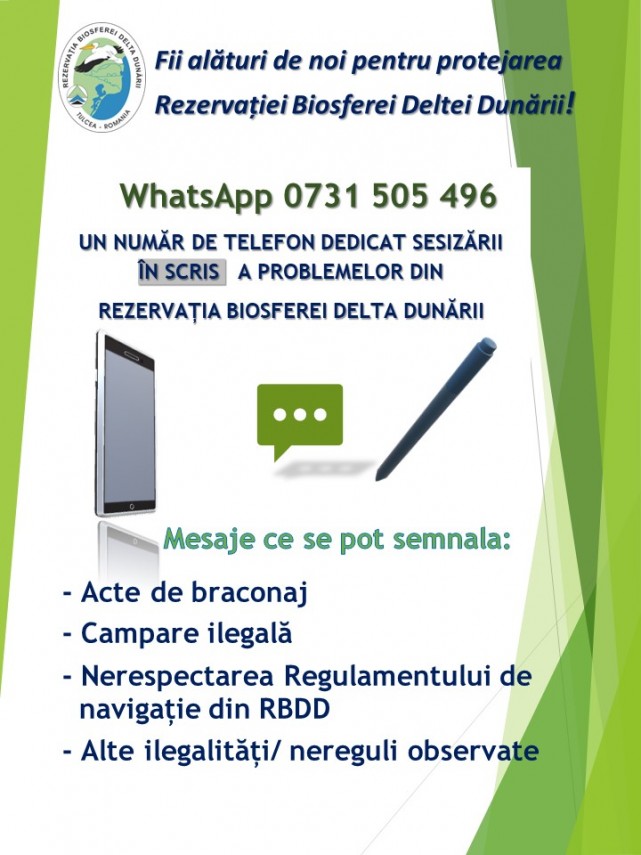 whatsapp pentru semnalarea neregulilor din delta dunarii 66b74b5064c1f