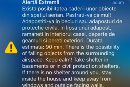 mesaj ro alert in tulcea in timpul noptii exista posibilitatea caderii unor obiecte din spatiul aerian 66f63823316ec