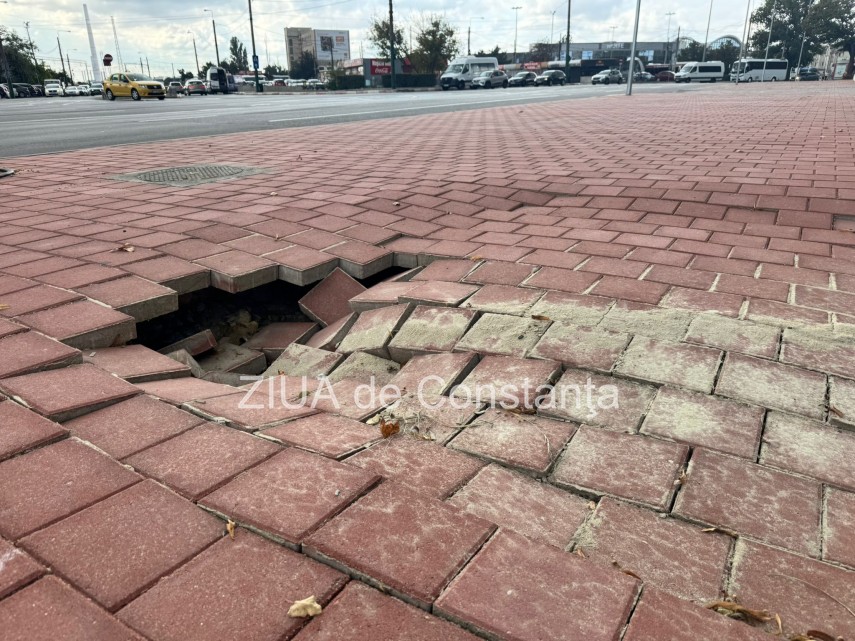 proaspat reabilitat si surpat trotuarul din fata parcului de la gara din constanta a luat o la vale fotovideo 66daf42c3cacb