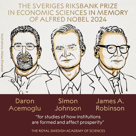 premiul nobel pentru economie a fost atribuit profesorilor daron acemoglu simon jonhson si james robinson 670d0044410cb