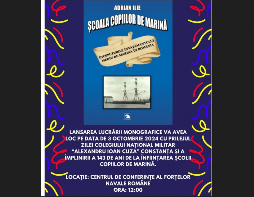 profesorul adrian ilie lanseaza monografia scoala copiilor de marina inceputurile invatamantului mediu de marina in romania 66fc010580099