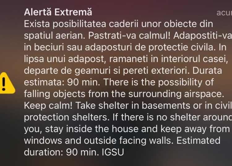 ro alert locuitorii din tulcea anuntati ca pot cadea bucati de drone 67194341e7233