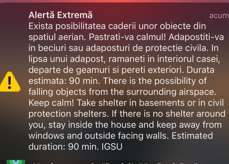alerta aeriana in nordul judetului tulcea pericol de cadere a unor obiecte din spatiu 67b26ad95d6b1
