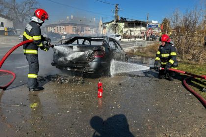 o masina a luat foc in judetul tulcea soferul a reusit sa scape 67bb17a148df0