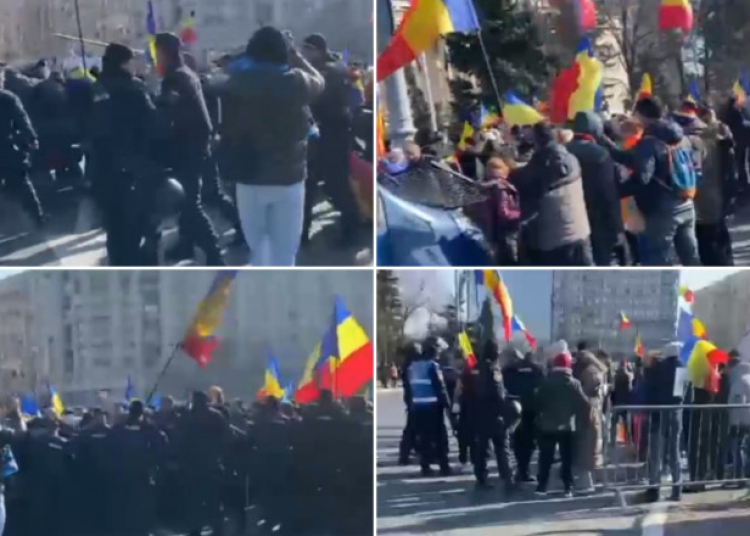 violente la protestul lui calin georgescu din capitala presa a fost agresata jandarmii au folosit gaze lacrimogene 67aa0a5079810