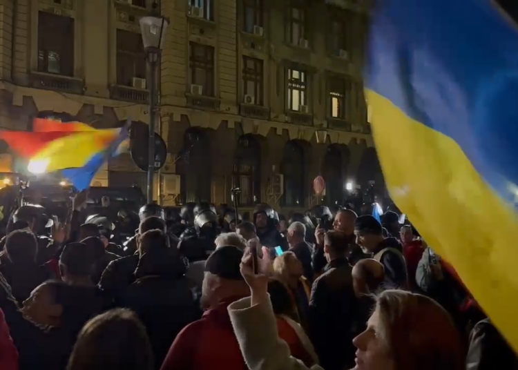 video unii protestari din fata bec arunca in jandarmi cu piatra cubica de pe strada 67ce01b88a73c